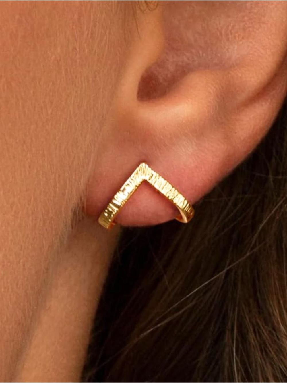 14K Gold Plated 925 Sterling Silver Plated Triangle Stud Earrings